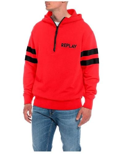 Replay M6543 Sweatshirt à Capuche - Rouge