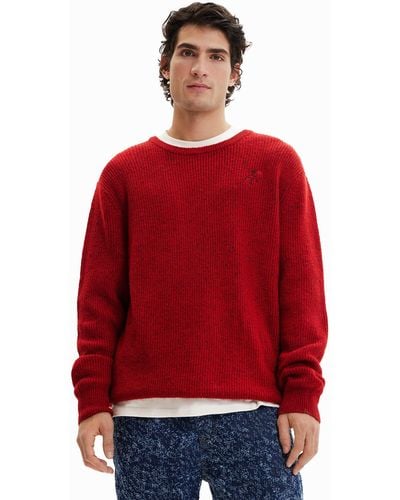 Desigual JERS_Amadeo 3007 Burgundy Pullover Sweater - Rot