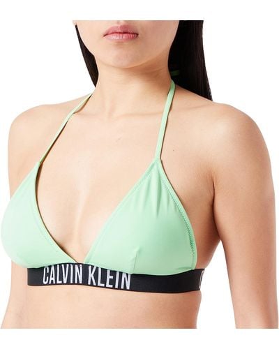 Calvin Klein Top Bikini a Triangolo Donna Imbottito - Verde