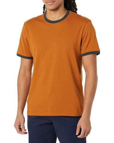 Amazon Essentials T-Shirt Ringer a ica Corta - Arancione