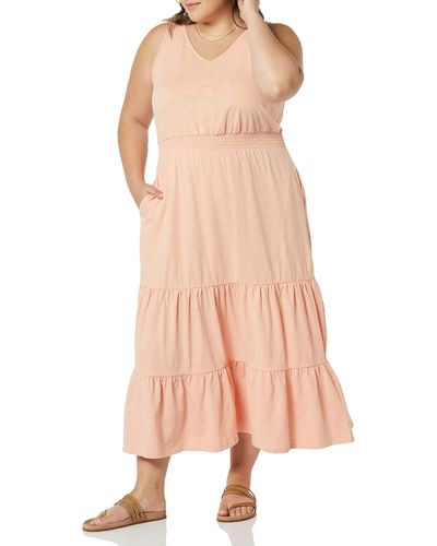 Amazon Essentials Plus Size Sleeveless Elastic Waist Summer Maxi Dress Vestido Casual - Rosa