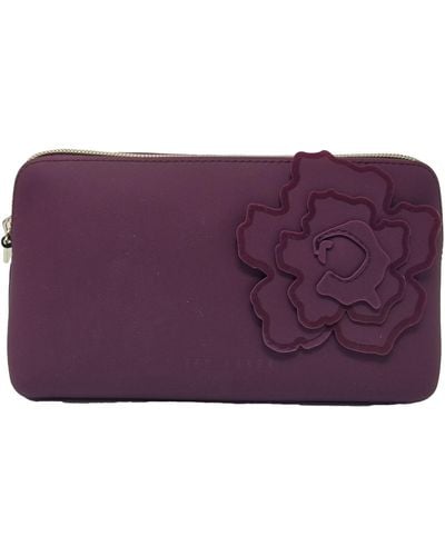Ted Baker Jellin Magnolia Silicone Wash Bag Toiletry Bag In Deep Purple