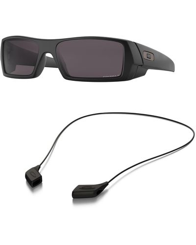 Oakley Sunglasses Bundle: Oo 9014 901442 Matte Black Accessory Shiny Black Leash Kit - Metallic