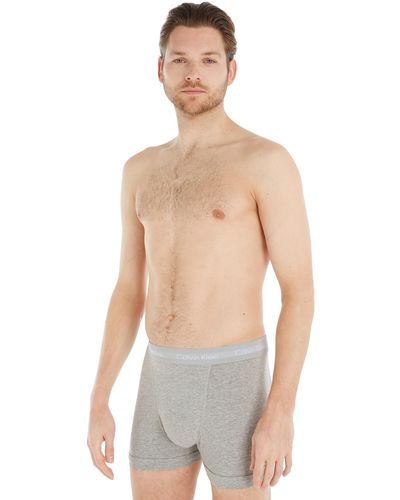 Calvin Klein 3 Pack Trunks-Cotton Stretch Caleçon - Gris