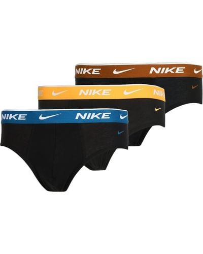 Nike Slip 3 Unterhosen für Underwear Everyday Cotton Stretch XL Unterwäsche - Schwarz