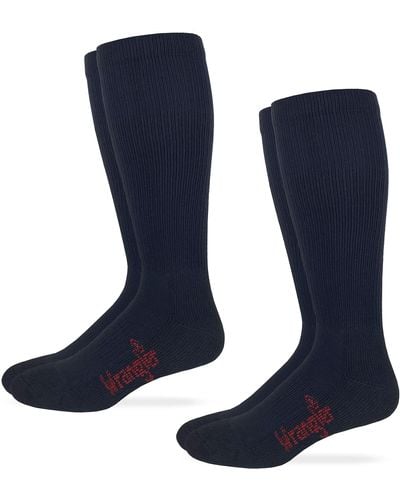 Wrangler Riggs S Cotton Over The Calf Work Boot Socks 2 Pair Pack - Blue