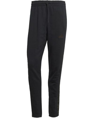 adidas Essentials French Terry Tapered 3-stripes Pants - Black