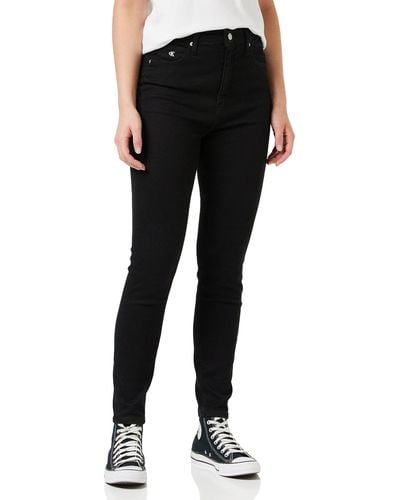 Calvin Klein Jeans High Rise Super Skinny Ankle Jeans - Nero