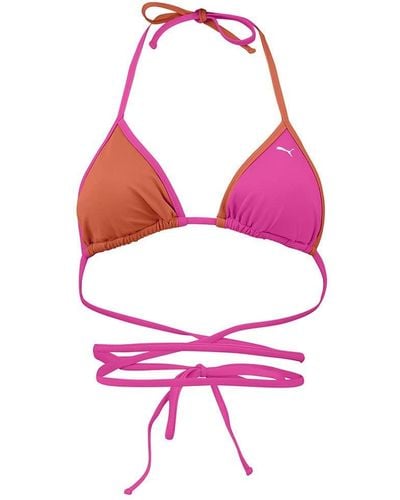 PUMA Wrap Triangle Bikini Top - Pink
