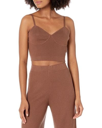 The Drop Catalina Sweater Bralette - Brown