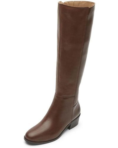 Rockport S Evalyn Tall Boots - Wide Calf - Brown