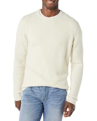 Amazon Essentials Soft-Touch-Pullover mit Rundhalsausschnitt und Langen Ärmeln - Weiß