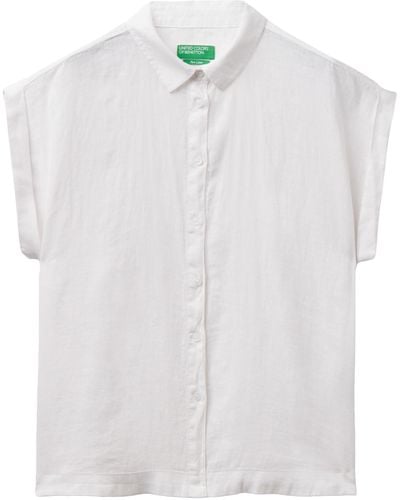 Benetton 5bmldq06v Shirt - White