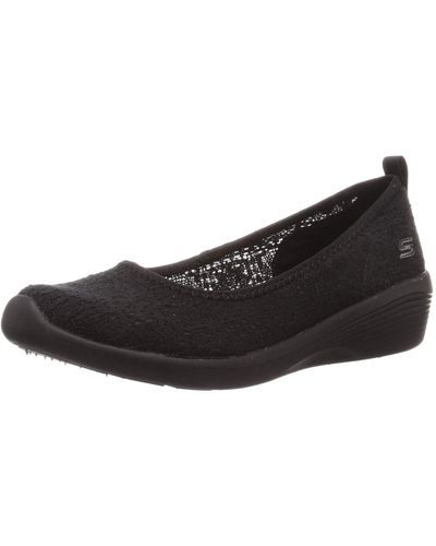 Skechers Arya Airy D S Casual Shoes Lightweight Slip On Black Uk 8