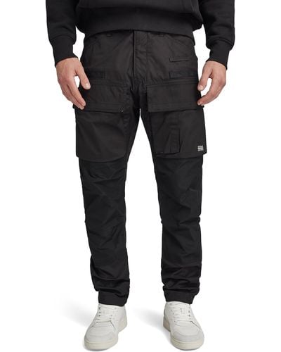 G-Star RAW Pantalones 3D Regular Tapered Cargo Para Hombre - Negro