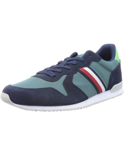 Tommy Hilfiger Iconic Seasonal Mix Runner Cupsole Trainers - Blue