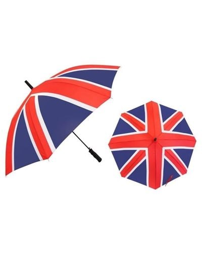 Calvin Klein Ck Collection Ltd S & S New Union Jack Design Compact Umbrella Ual Open - Red