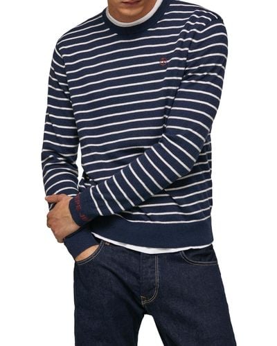 Pepe Jeans Andre Stripes Long Sleeves Knits - Azul