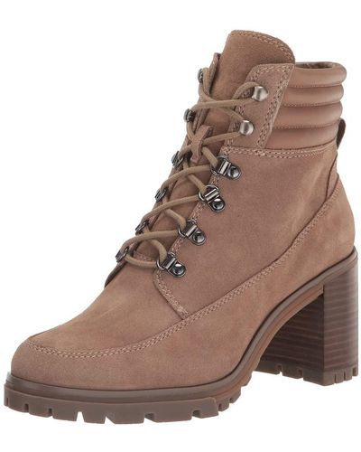 Vince Camuto Footwear Donenta Shearling Lace Up Bootie Ankle Boot - Brown