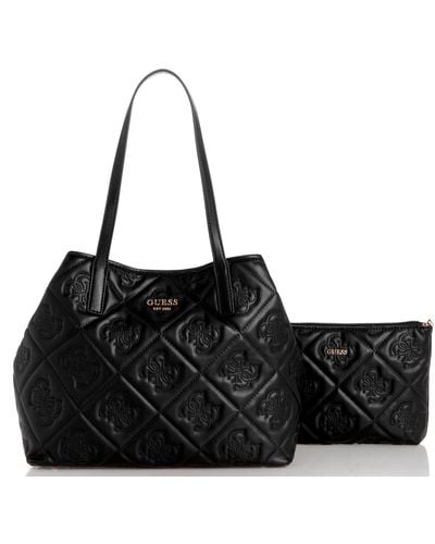 Guess Vikky Ii 2 In 1 Tote - Black