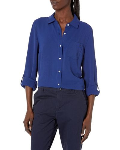 Tommy Hilfiger T- Shirts boutonnés pour - Bleu