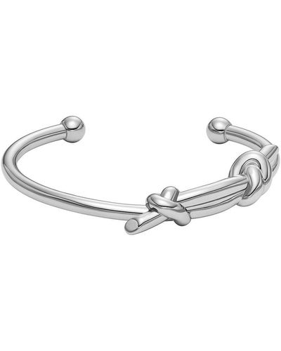 DIESEL All-gender Stainless Steel Cuff Knot Bracelet - Metallic
