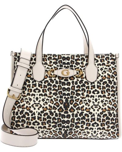 Guess Izzy Compartment Tote Leopard - Bianco