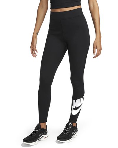 Nike Sportswear Classics legging Met Hoge Taille En Graphic - Zwart