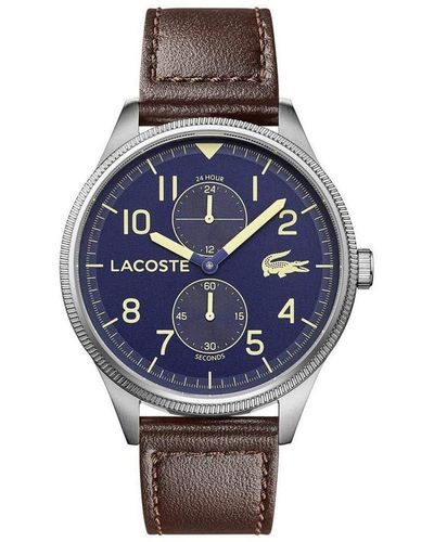 Lacoste Nen Analoog Quartz Horloge Met Lederen Kalfsleer Band 2011040 - Grijs