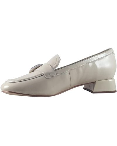 Clarks Daiss 30 Trim Leather Shoes In Ivory Standard Fit Size 5 - Grey