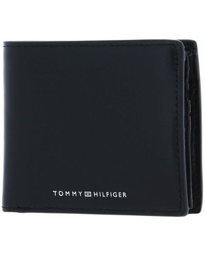 Tommy Hilfiger Th Modern Leather Cc Flap And Coin Black - Zwart