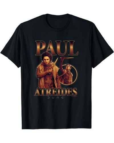 Dune Part Two Paul Atreides Powerful Vintage Chest Portrait T-shirt - Black