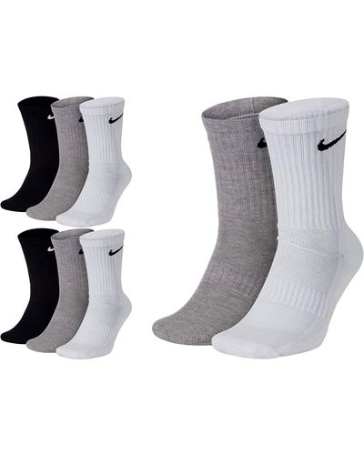 Nike 8 Paar Socken Lang Weiß oder Schwarz oder Weiß Grau Schwarz Set Paket Bundle