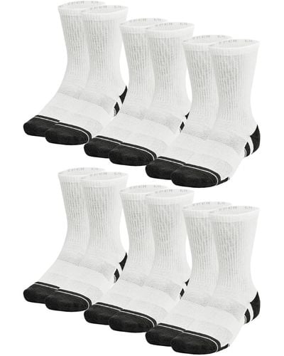 Under Armour Unisex Socken Crew Socks Sportsocken UA Heatgear 6 Paar - Weiß
