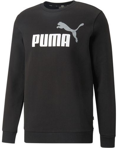 PUMA Sweatshirt Merk Ess + 2 Col Big Logo Crew Fl - Zwart