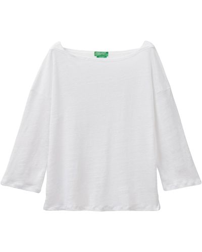 Benetton M/L 3kgqe16b0 T-Shirt - Weiß