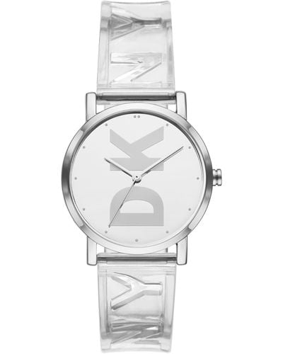 DKNY Soho Quartz Metal And Silicone Casual Watch - Metallic