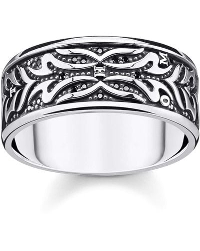 Thomas Sabo Ring Tiger Muster schwarz 925 Sterlingsilber