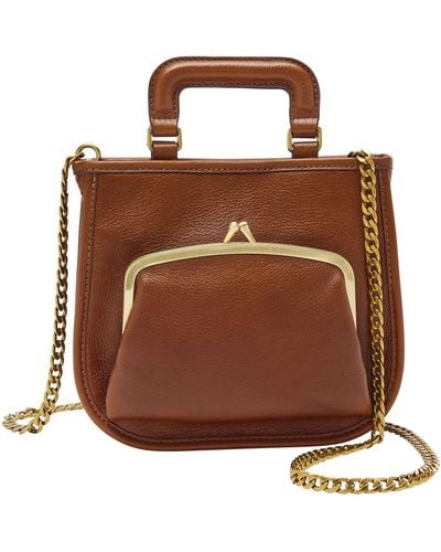 Fossil Satchel Brown Leather For S Zb1808200