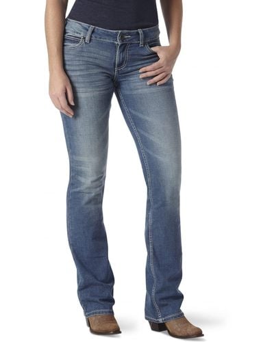 Wrangler Retro Mae Mid Rise Stretch Boot Cut Jeans - Blau