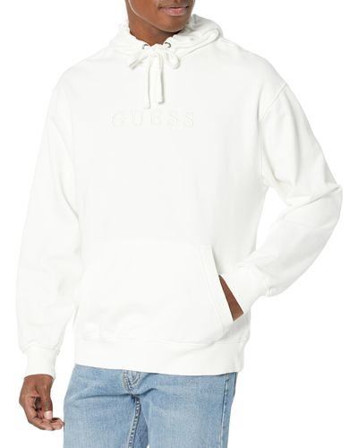 Guess Finch Terry Washed Hoody - White