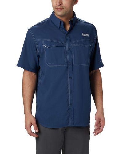 Columbia Big And Tall Low Drag Offshore Ss Shirt - Blue