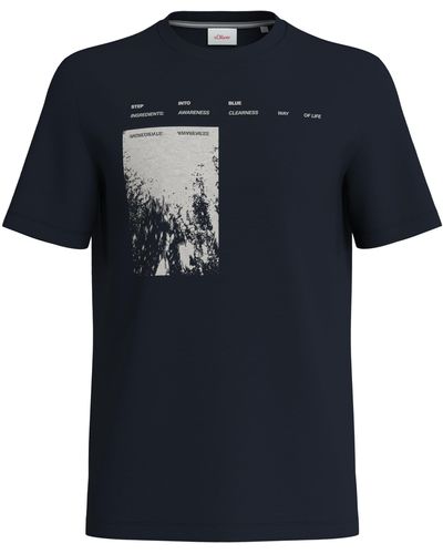 S.oliver Big Size 2148391 T-Shirt mit Wechselprint - Blau