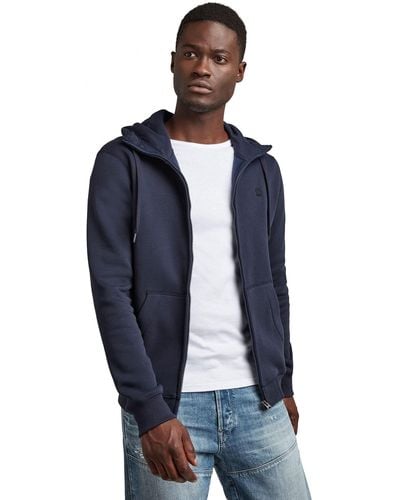 G-Star RAW Cardigan Sweater Premium Core Hooded Zip - Blauw