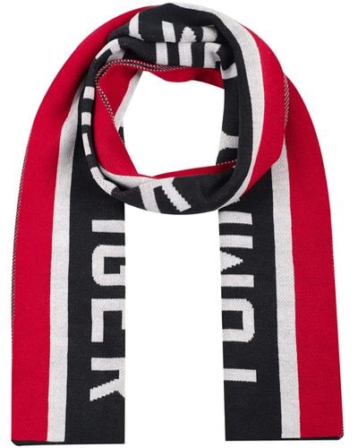 Tommy Hilfiger Racing Stripe Scarf - Red
