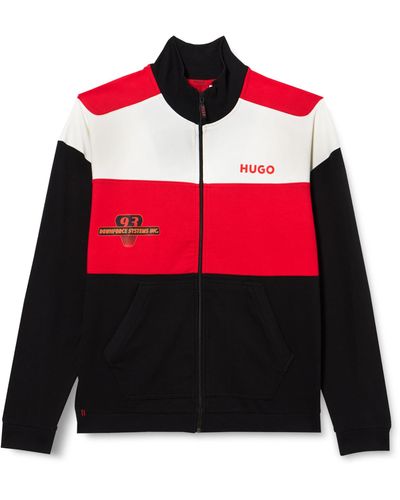 HUGO Race Zip Lounge Wear Jacket - Red
