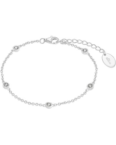 S.oliver 2034400 Armband Sterling-Silber 925 Silber Weiß 20 cm