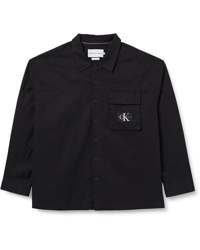 Calvin Klein Plus Utility Overshirt Casual Shirts - Zwart