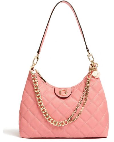 Guess Gillian High Society Satchel Apricot - Pink