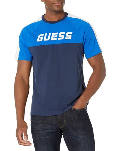 Guess Eco Fred Logo Tee - Blue
